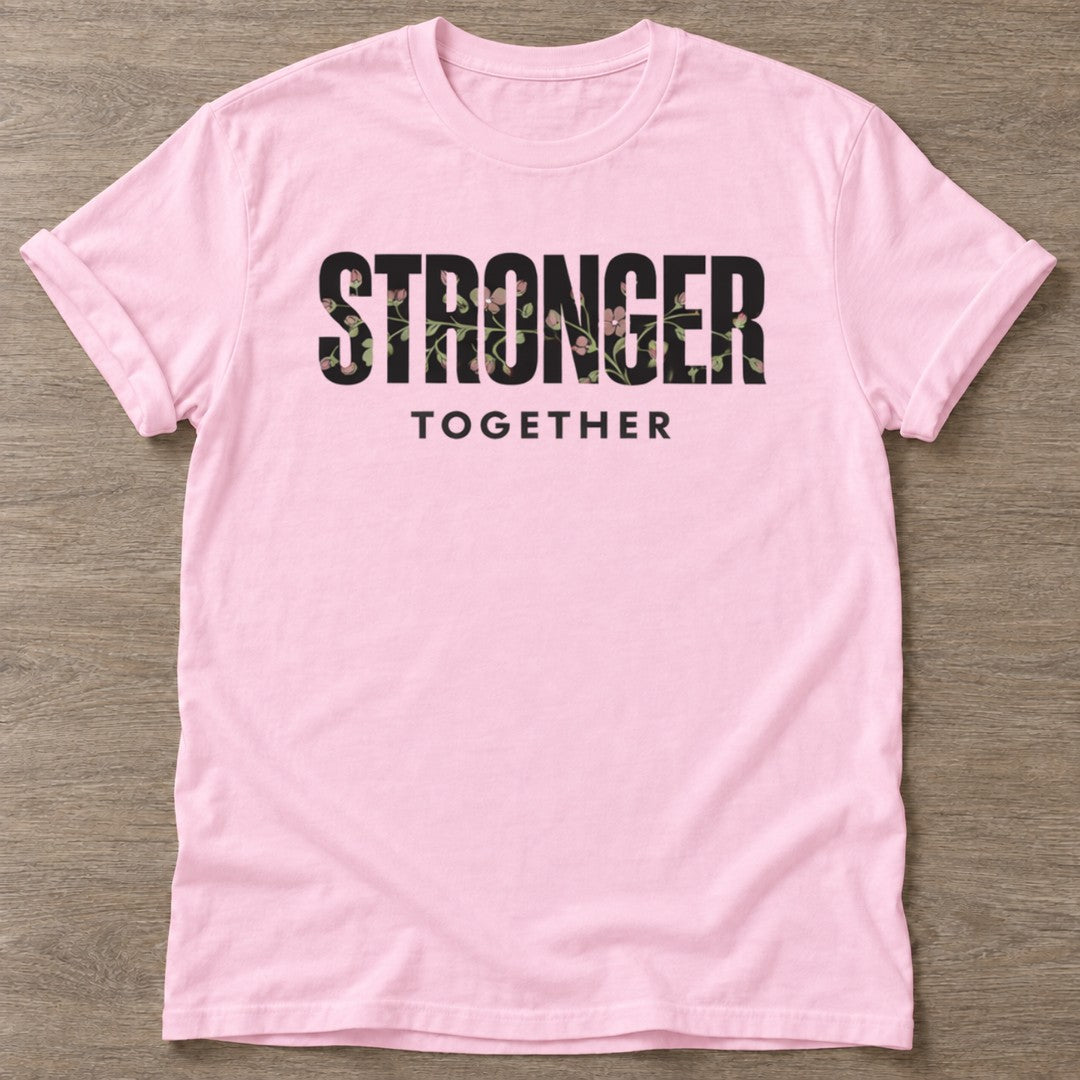 Light Pink Blooming Strength T-shirt — floral strength design, for women who train