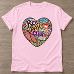 Light Pink Rest Day Club T-shirt — rest and recovery design, for women who train