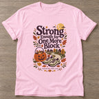 Light Pink One More Block T-shirt — walking club design, for women who walk