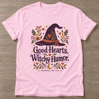 Light Pink Witchy Humor T-shirt — funny gym slogan, for women who train and laugh about it