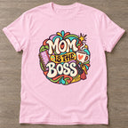 Light Pink Boss Mom T-shirt — motivational slogan design, for women who train
