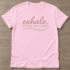 Light Pink Breathe Repeat T-shirt — rest and recovery design, for women who train