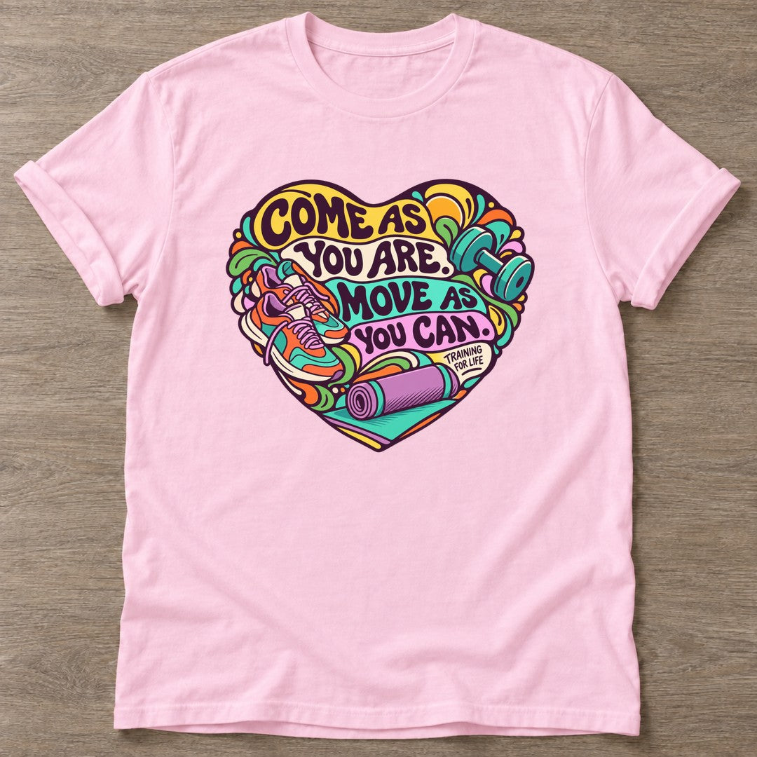 Light Pink Athletic Authenticity T-shirt — body positive design, for every body in the gym