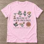 Light Pink Own Pace T-shirt — motivational slogan design, for women who train