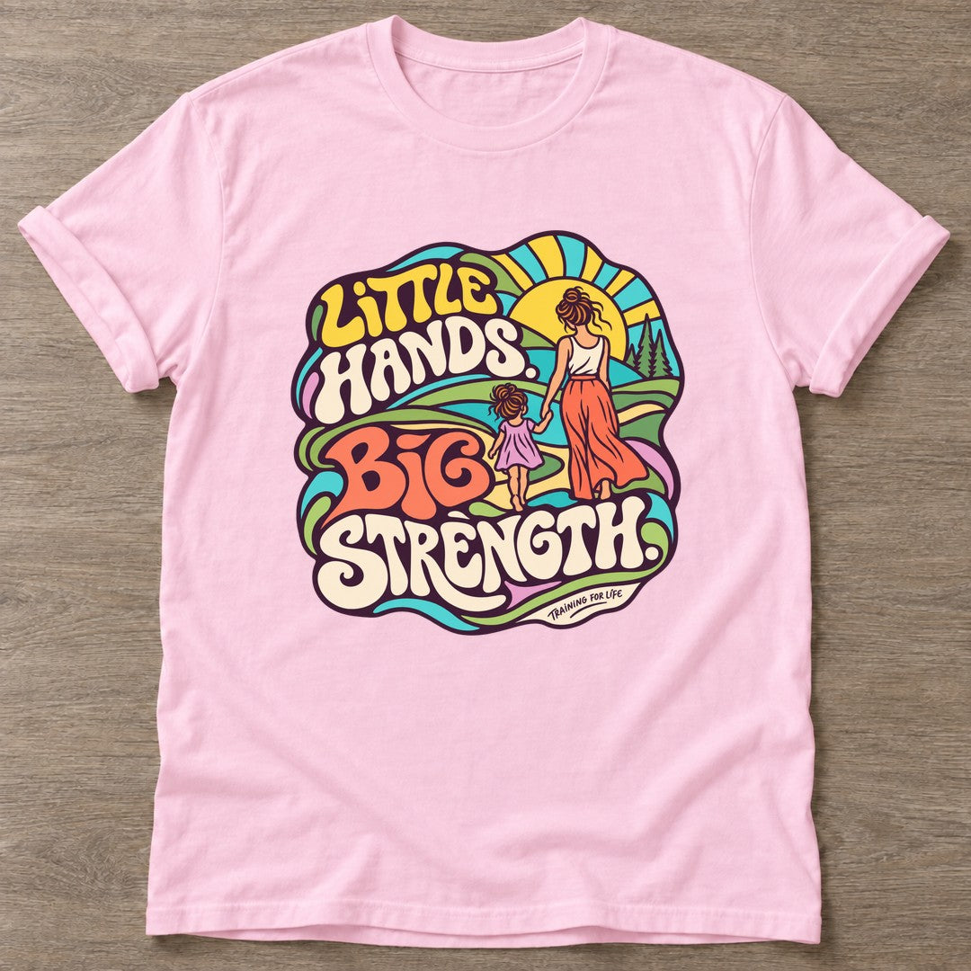 Light Pink Growing Strong Together T-shirt — growth mindset design, for women building a habit