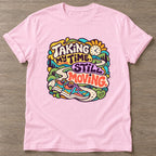 Light Pink Still Moving T-shirt — longevity training design, for women over 40