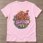 Light Pink Household Hustle T-shirt — funny gym slogan, for women who train and laugh about it