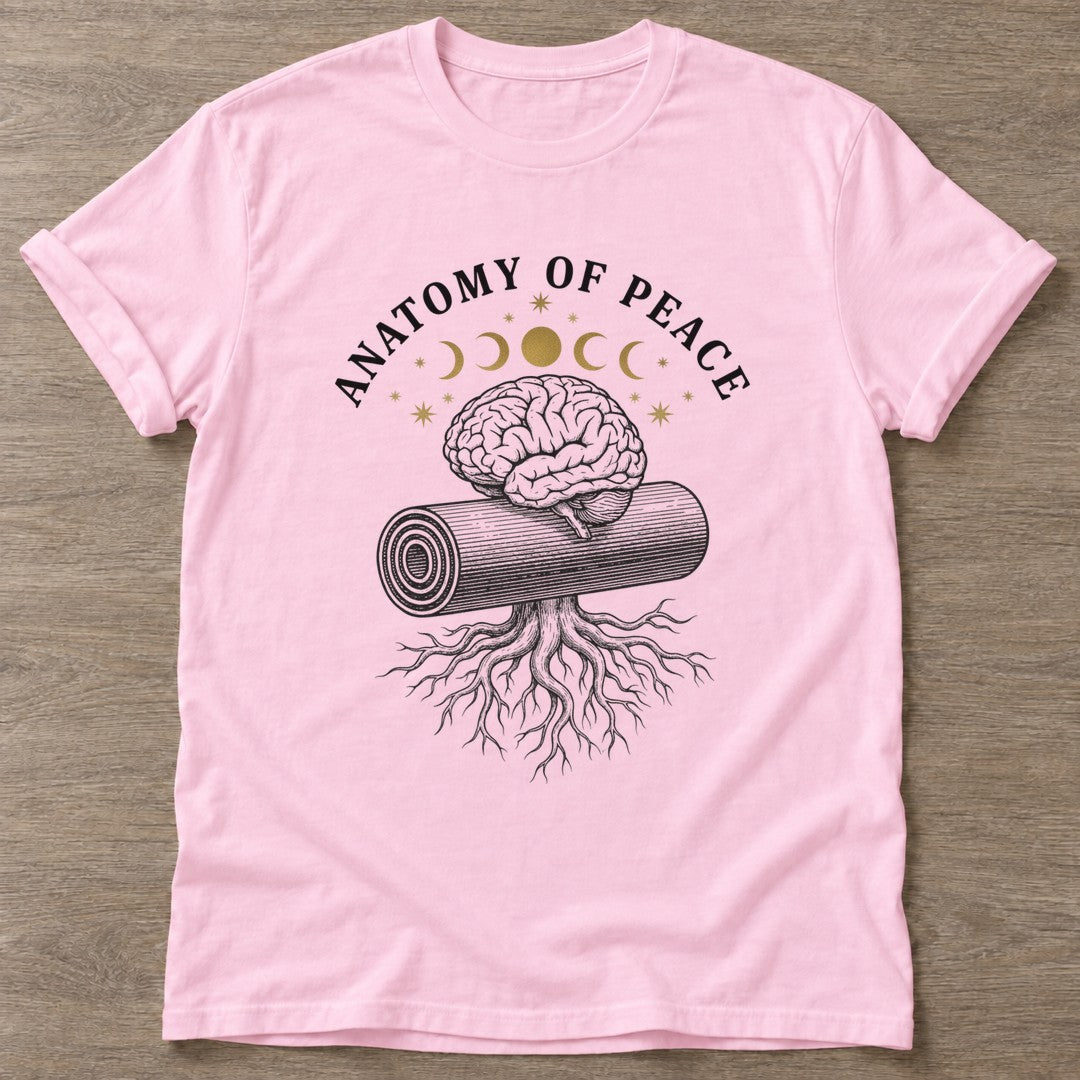 Light Pink Mindful Growth T-shirt — growth mindset design, for women building a habit