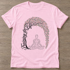 Light Pink Tending Your Life T-shirt — growth mindset design, for women building a habit