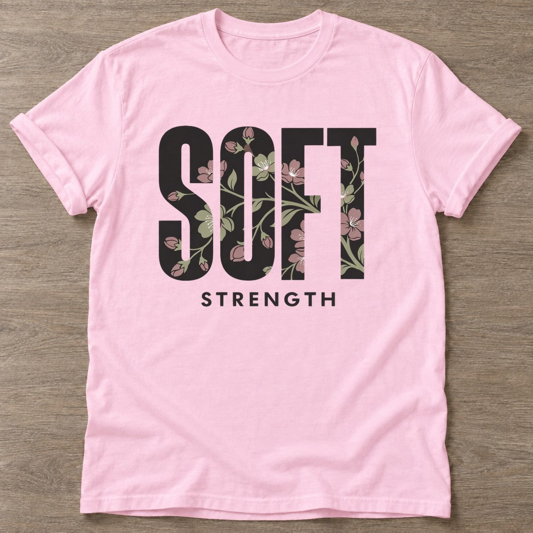 Light Pink Delicate Resolve T-shirt — rest and recovery design, for women who train