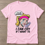 Light Pink Sweat Tears T-shirt — funny gym slogan, for women who train and laugh about it