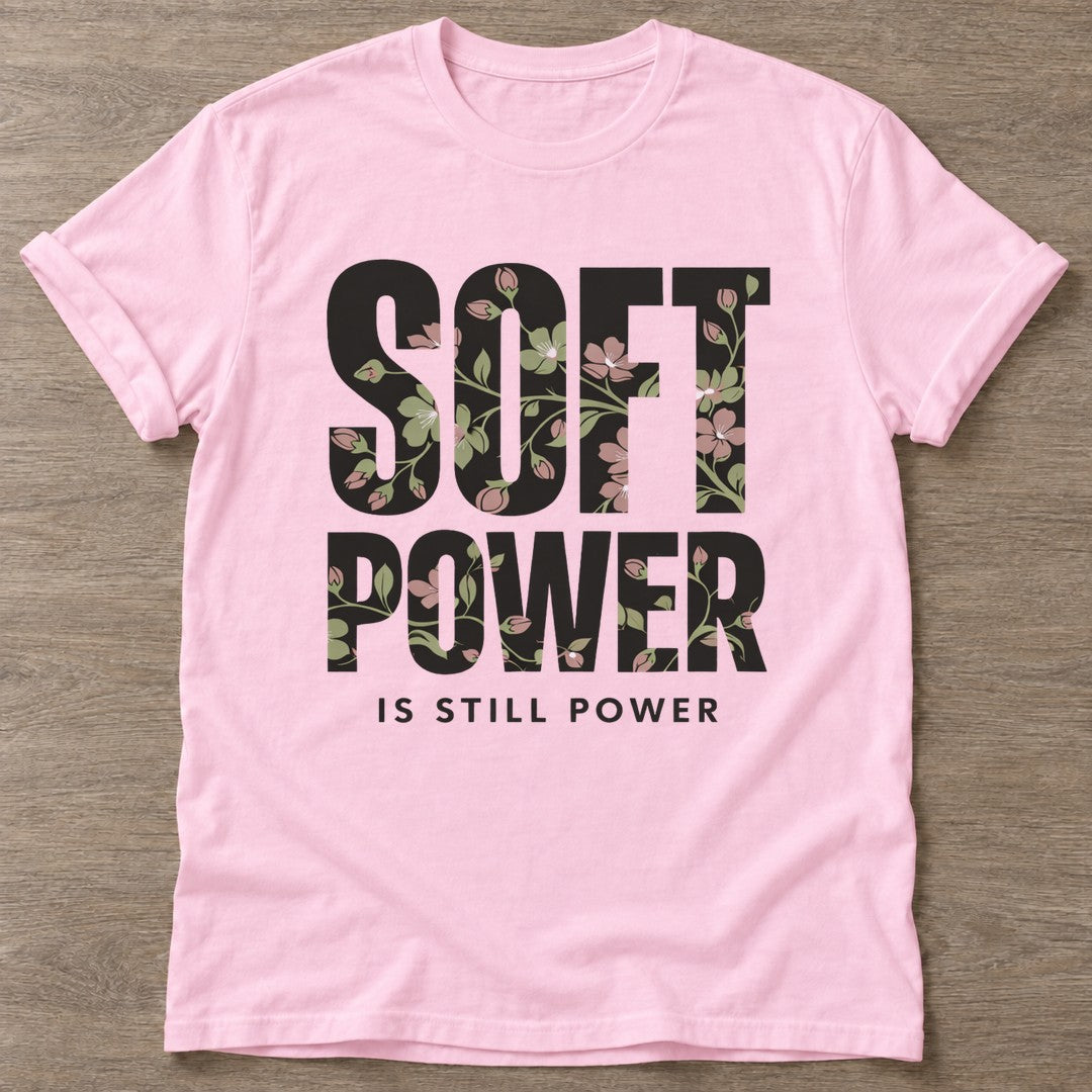 Light Pink Still Power T-shirt — rest and recovery design, for women who train