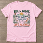 Light Pink Every Morning Matters T-shirt — motivational slogan design, for women who train