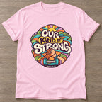 Light Pink Strong Grip T-shirt — weightlifting design, for women who lift