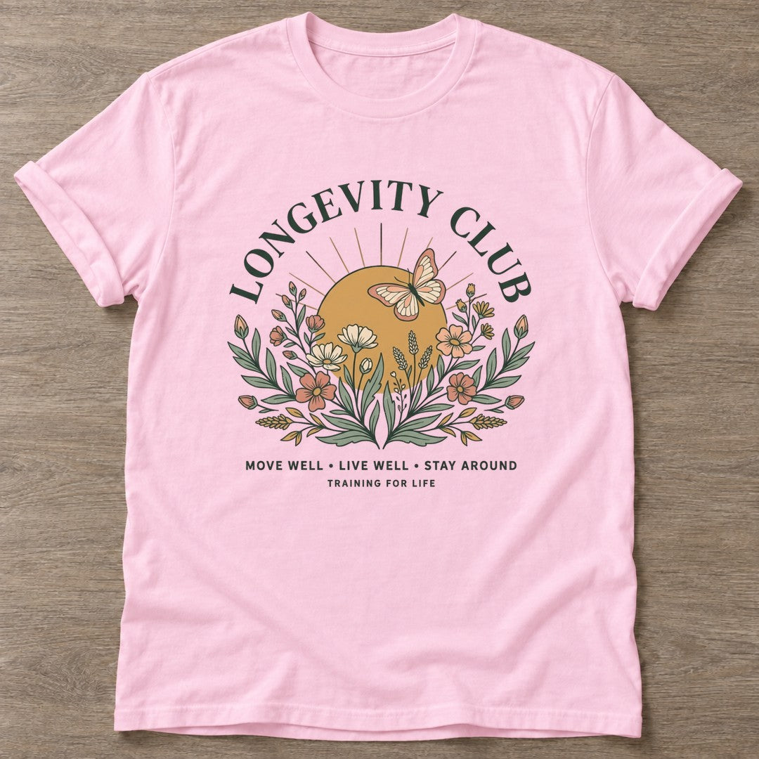 Light Pink Stay Around T-shirt — longevity training design, for women over 40