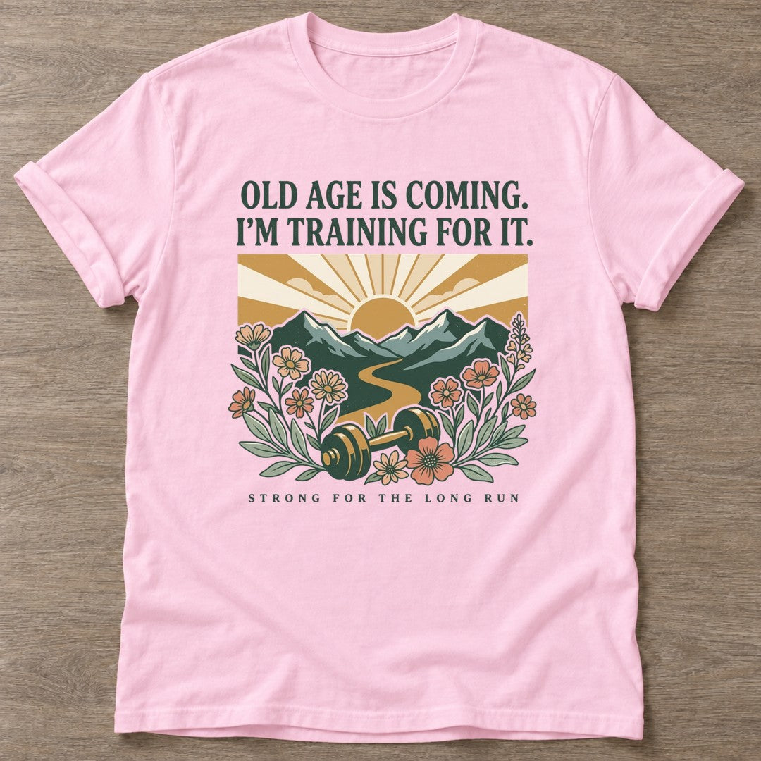Light Pink Long Run Strong T-shirt — longevity training design, for women over 40