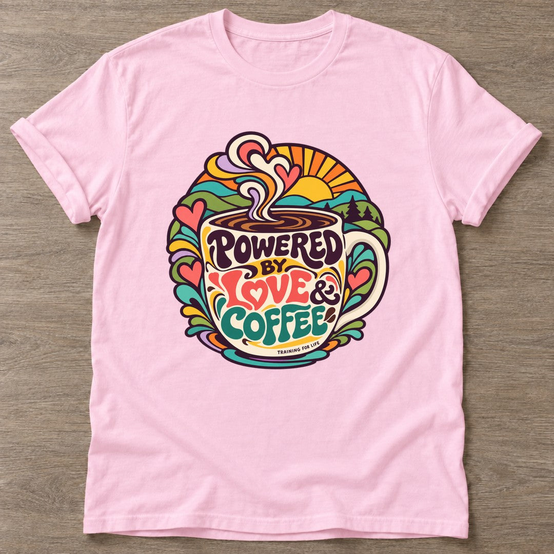 Light Pink Coffee Fuel T-shirt — funny gym slogan, for women who train and laugh about it