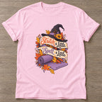 Light Pink Witch's Yoga Flow T-shirt — rest and recovery design, for women who train