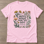 Light Pink Growth Motion T-shirt — growth mindset design, for women building a habit