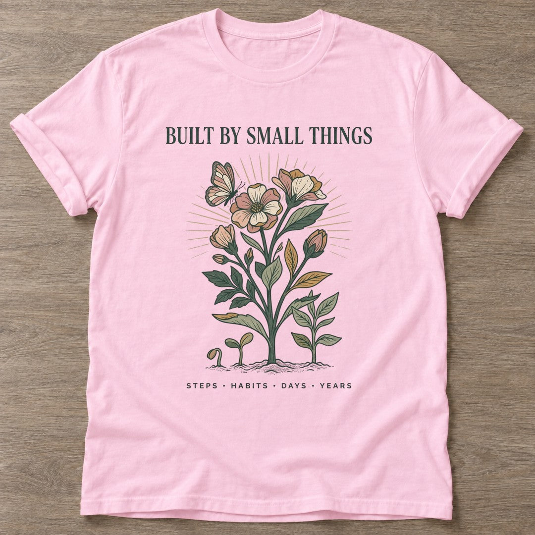 Light Pink Bloom From Within T-shirt — floral strength design, for women who train