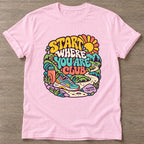 Light Pink Running Trails T-shirt — running design, for women who run