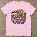 Light Pink Training For Adventures T-shirt — longevity training design, for women over 40