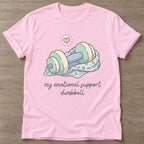 Light Pink Therapy Gains T-shirt — weightlifting design, for women who lift