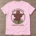 Light Pink Zen Gains T-shirt — funny gym slogan, for women who train and laugh about it