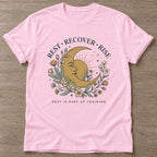 Light Pink Celestial Recovery T-shirt — rest and recovery design, for women who train