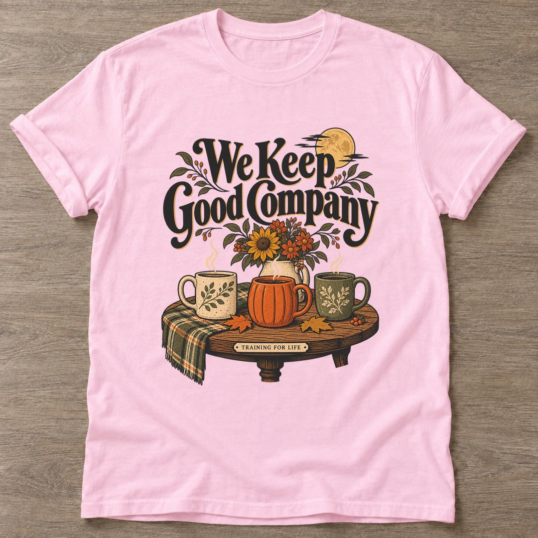 Light Pink Good Company T-shirt — gym club design, for women who train together