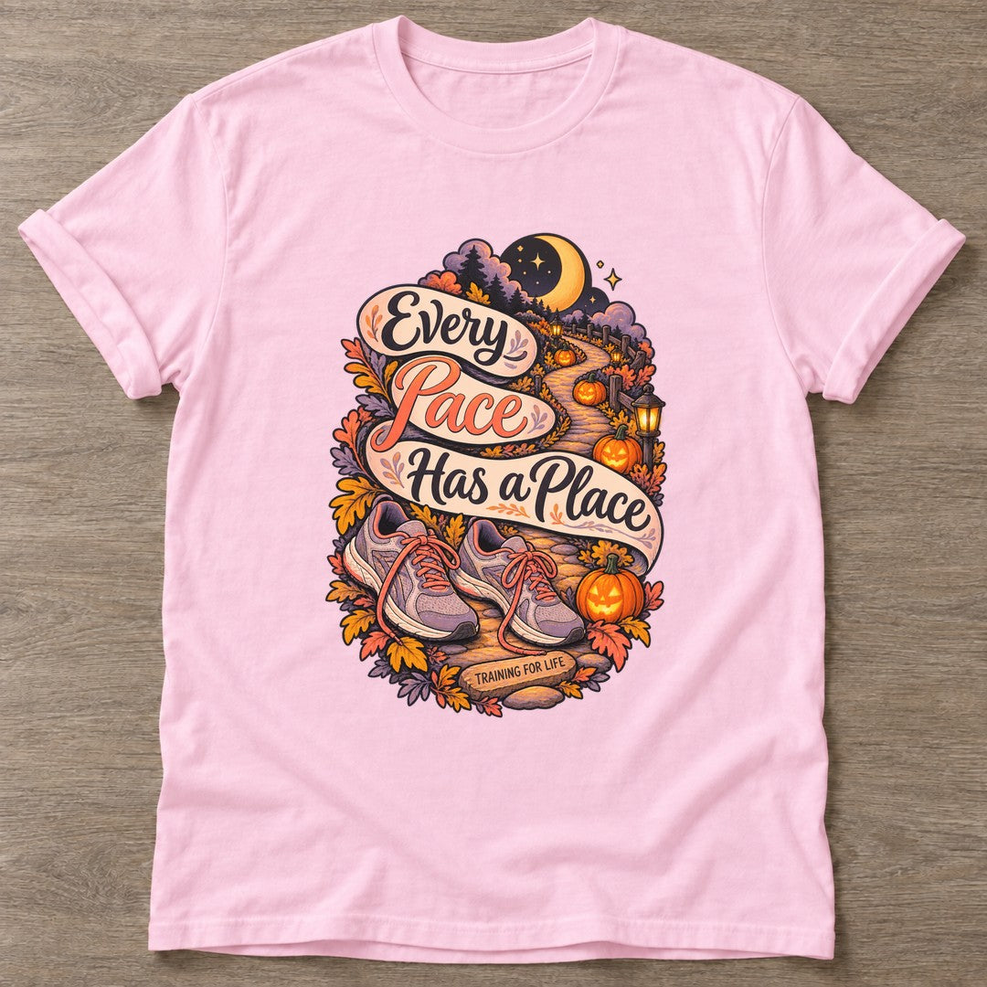 Light Pink Pace Keeper T-shirt — walking club design, for women who walk