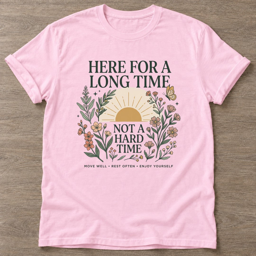 Light Pink Long Time Energy T-shirt — longevity training design, for women over 40