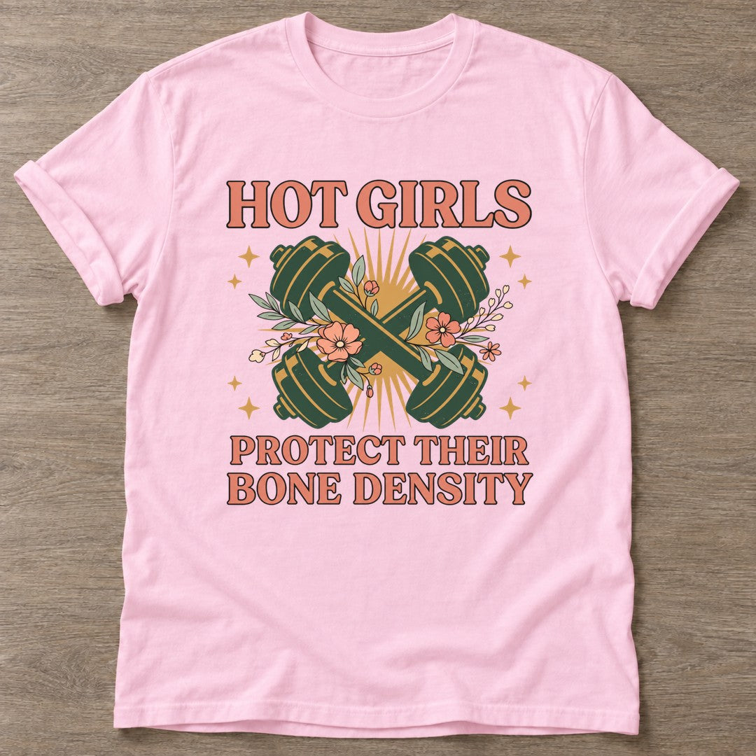 Light Pink Hot Girls Lift T-shirt — weightlifting design, for women who lift