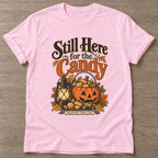 Light Pink Candy Training T-shirt — funny gym slogan, for women who train and laugh about it