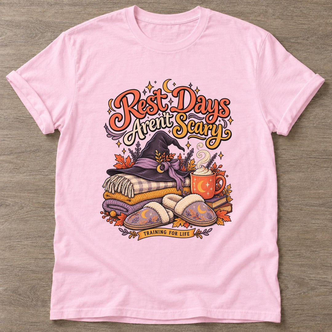 Light Pink Cozy Witch Era T-shirt — funny gym slogan, for women who train and laugh about it