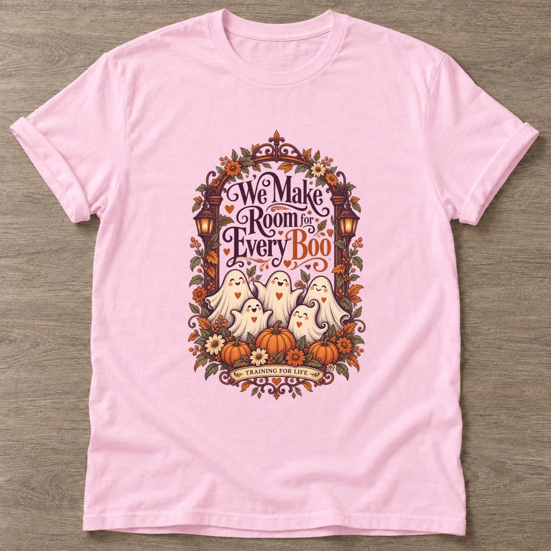 Light Pink We Make Room T-shirt — body positive design, for every body in the gym