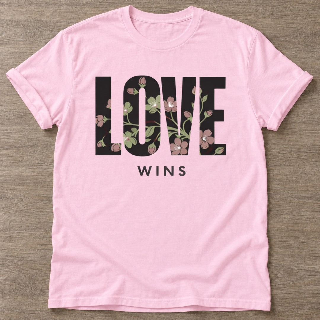 Light Pink Bloom Wins T-shirt — floral strength design, for women who train
