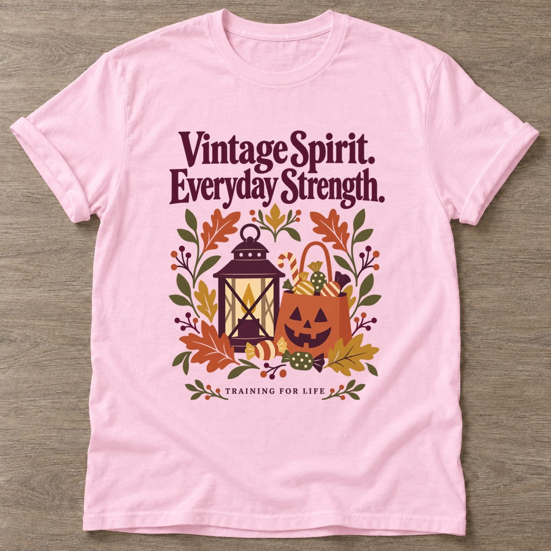 Light Pink Vintage Spirit T-shirt — longevity training design, for women over 40