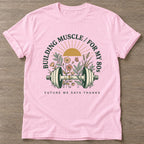 Light Pink Gratitude Gains T-shirt — growth mindset design, for women building a habit