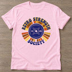 Light Pink Iron Cult T-shirt — gym club design, for women who train together