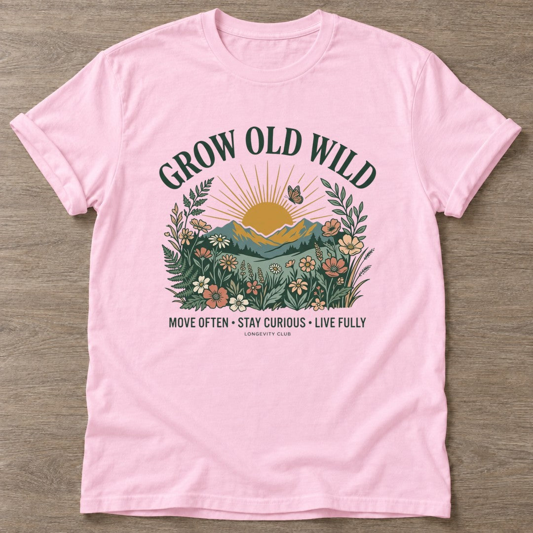 Light Pink Wild Heart Rising T-shirt — motivational slogan design, for women who train