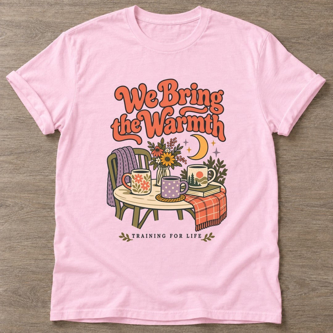 Light Pink Warmth Training T-shirt — rest and recovery design, for women who train