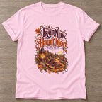 Light Pink Haunt More T-shirt — funny gym slogan, for women who train and laugh about it