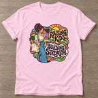Light Pink Strength Through Motherhood T-shirt — motivational slogan design, for women who train