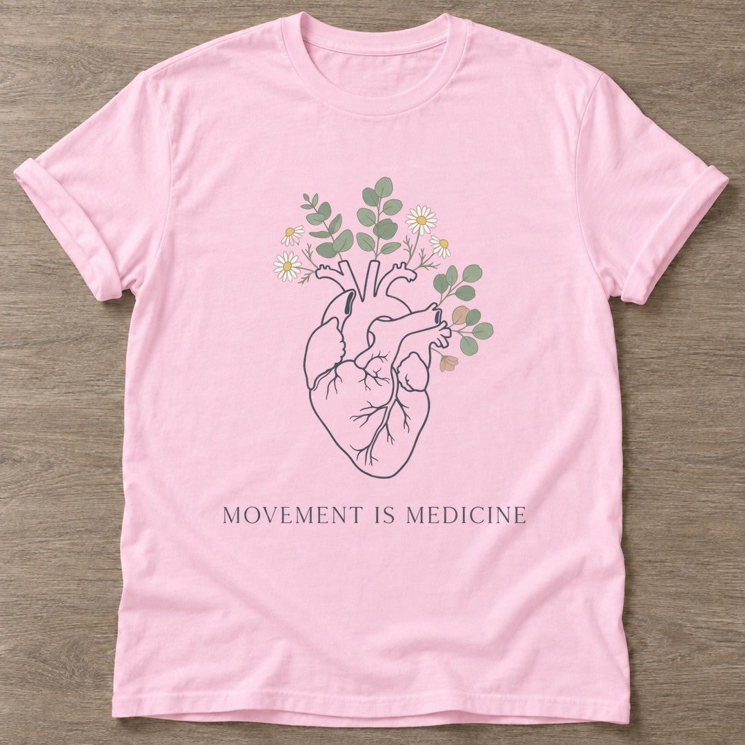 Light Pink Bloom Within T-shirt — floral strength design, for women who train