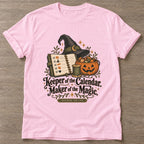 Light Pink Witch's Appointment Book T-shirt — everyday workout design, for women who move