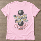 Light Pink Cast Iron Therapy T-shirt — weightlifting design, for women who lift