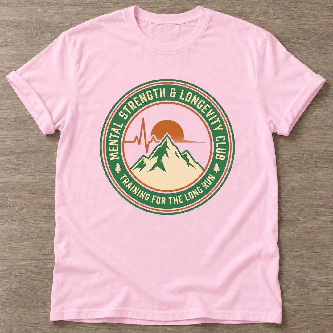 Light Pink Endurance Mindset T-shirt — longevity training design, for women over 40