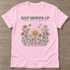 Light Pink Small Steps Strong T-shirt — motivational slogan design, for women who train