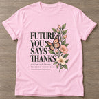 Light Pink Growth Blooms T-shirt — growth mindset design, for women building a habit